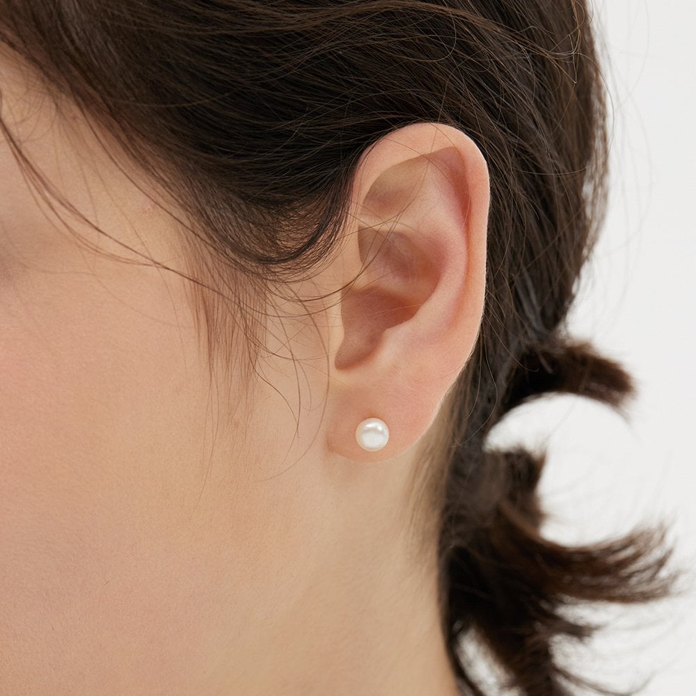 H Edition Silver (Y) Lovely Freshwater Pearl Earrings 6mm Hl6E53601Y9Xxx