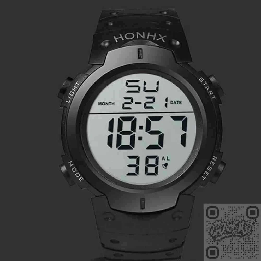 Shopping Search Team Outdoor Wristwatch Alarm Clock Electronic Alarm Clock Digital Wristwatch black