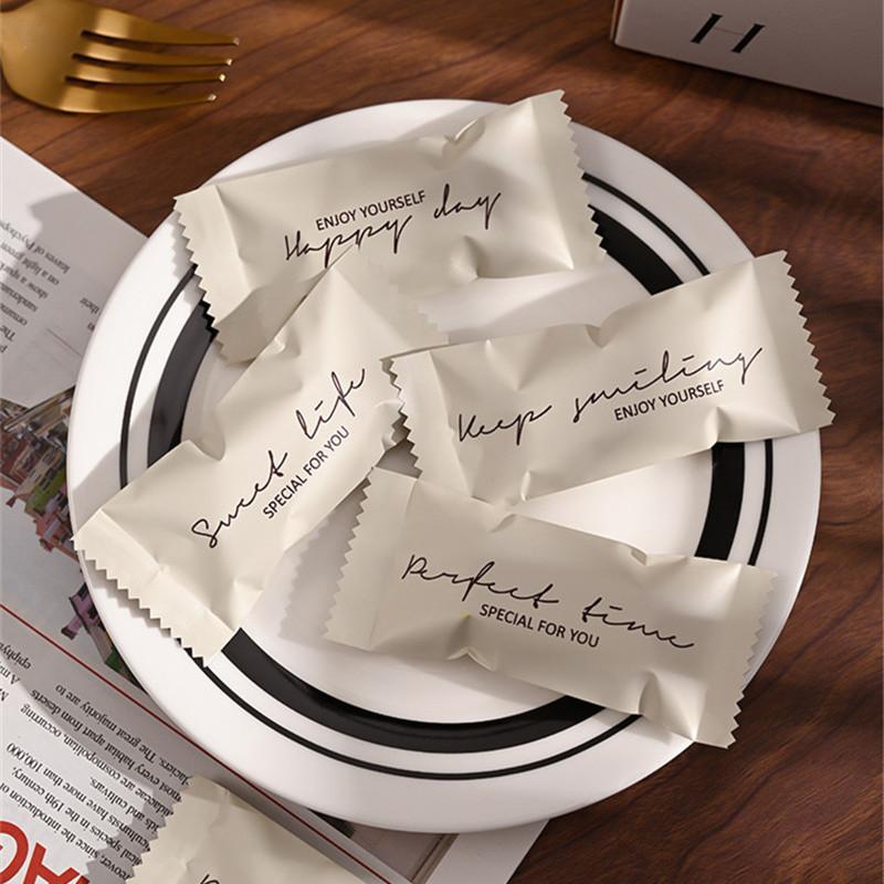 100Pcs Disposable Thickened Aluminum Film Toffee Packaging Baked DIY Handmade Coffee Candy Nougat Machine Sealing Bags