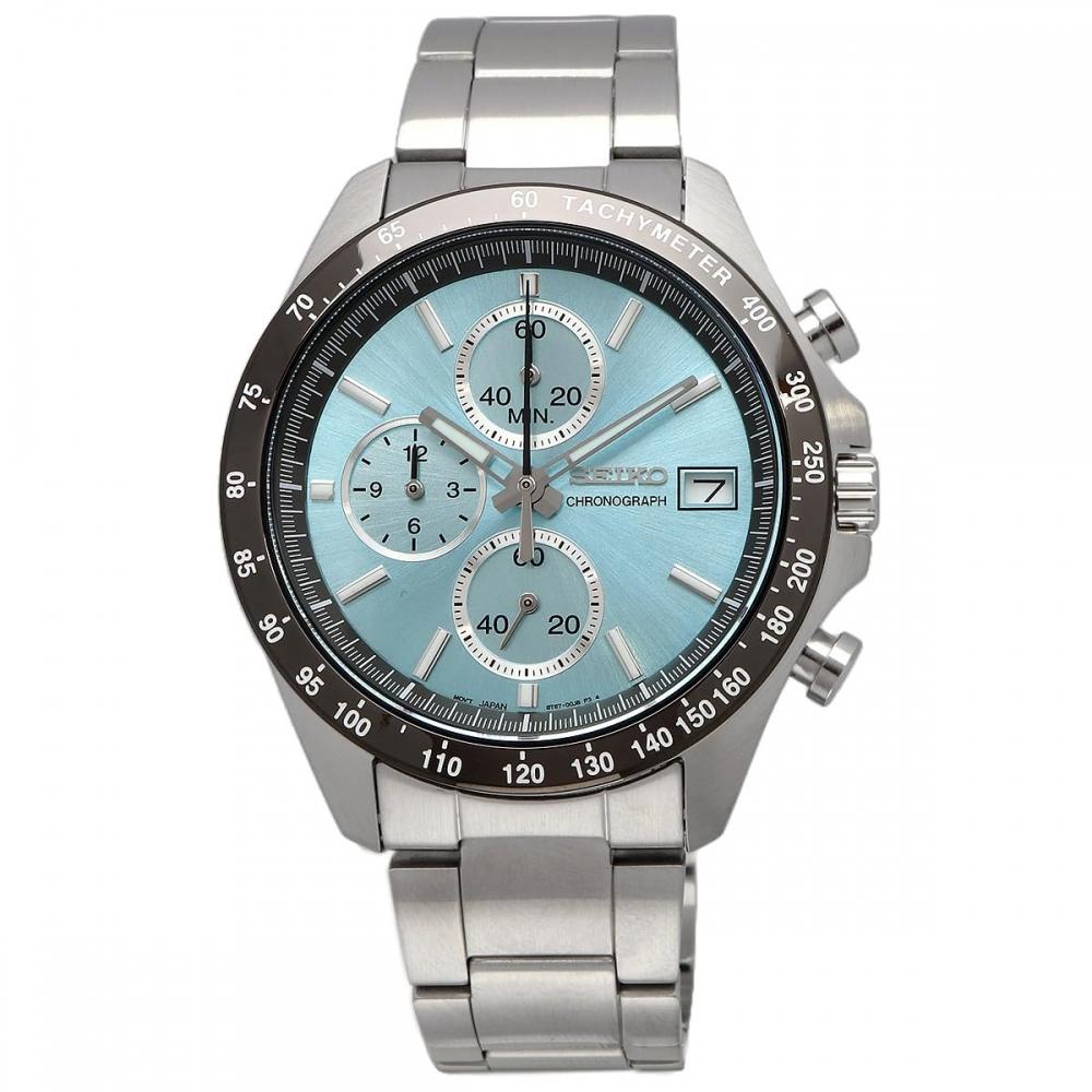 Seiko 15 Sekunden Chronograph Quarz CHRONOGRAPH QUARTZ Uhr Herren SBTR029 Türkis Blau