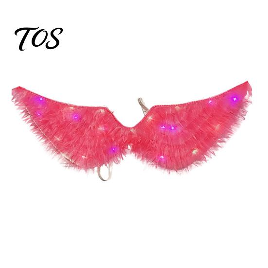 LED Costume Accessories Light-Up Angle Wing, Glowing Feather Wing for Kids Girls, Light Up Performance Wings Fairy Props Christmas Halloween Stage Led
