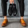 2019 Men's Thick Baseplate Shoes British Engraved Brock Leather Shoes Men's Trendy Shoes Youth Shoes 1311-A
