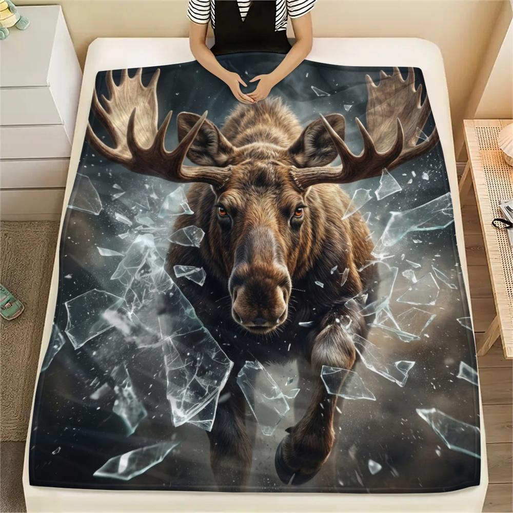 

1PC Animal Photos Print Flannel Blanket, High quality All Seasons, Home Decor, Warmth and Comfort, Perfect for Christmas Gifts 80cm x 120cm