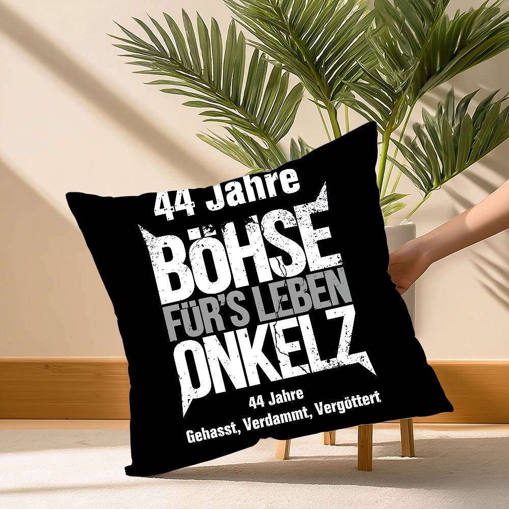 Hot B-Bohse O-OnkelzS Rock Pillow Case Soft Plush Fabric Double Sided Print Decorative Home Living Room Gift Cushion