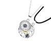 1 Pair Moon Sun Couple Necklace Decorative Electroplated Anti-rust Stylish Projector Pendant Ornament Birthday Gift