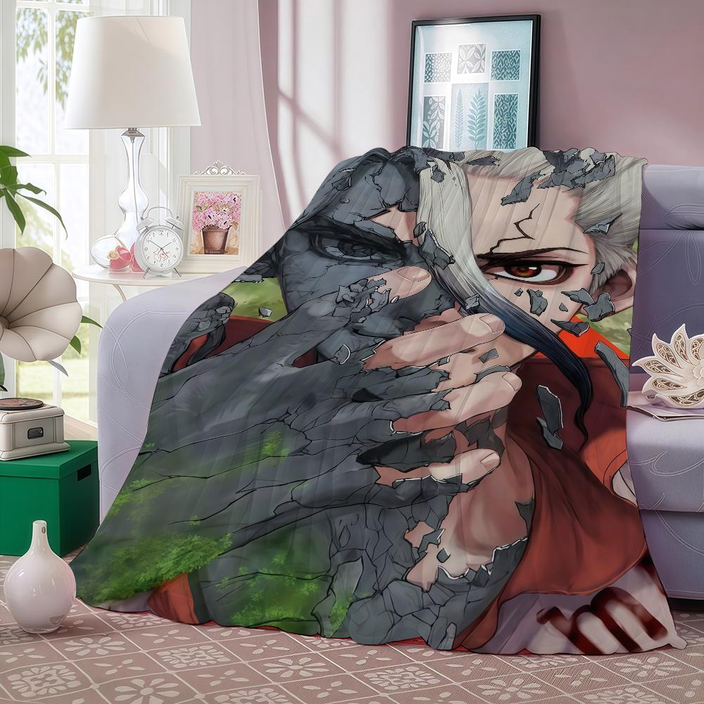 Adventure anime Dr. STONE Blanket For Sofa Office Bed Plane Travel Sleep Read Relax Camping Soft And Warm