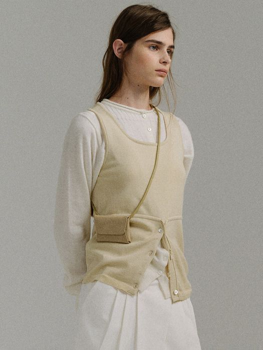 AUBOUR letter mini bag (suede beige) _ from Italy