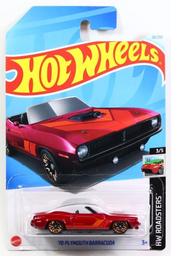 

Hot Wheels 2024 #020r 1970 Plymouth Barracuda темно-красный [Предмет]