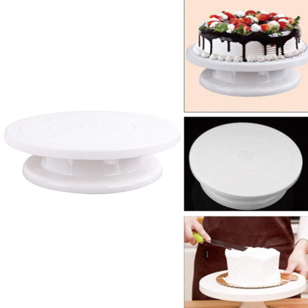 1pc anti-skid redondo bolo turntable plástico girando bolo decoração montado mesa de bolo ferramenta de cozimento