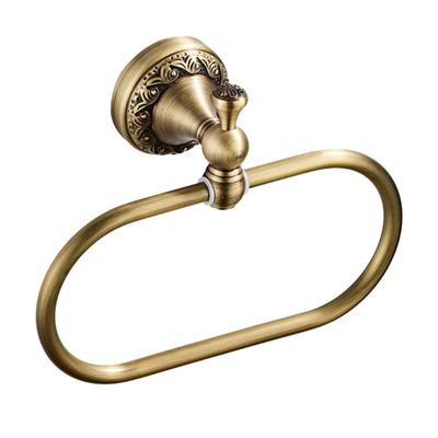 Brass Towel Ring Oval Vintage Towel Rack Wall Mounted Towel Holder Antique Craft Bathroom Accessories for Home Hotel