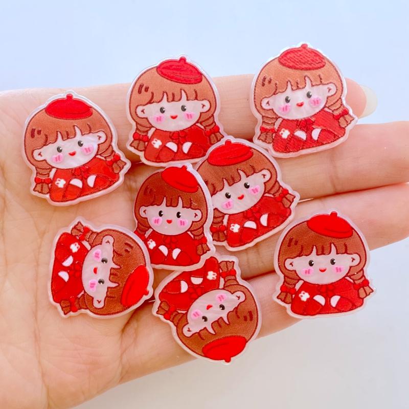

10Pcs New Cute Mini Cartoon Acrylic Little Girl Resin Scrapbooking DIY Jewelry Craft Decoration Accessories