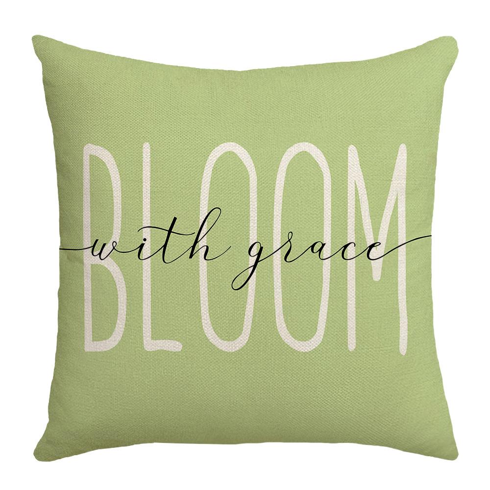 Vase Plant Linen Pillow Cover Home Sofa Bedside Home Letter Lumbar Cushion Cover Pillow