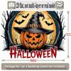 Halloween Backdrop Pumpkin Witch Hat Bats Party Wall Decor