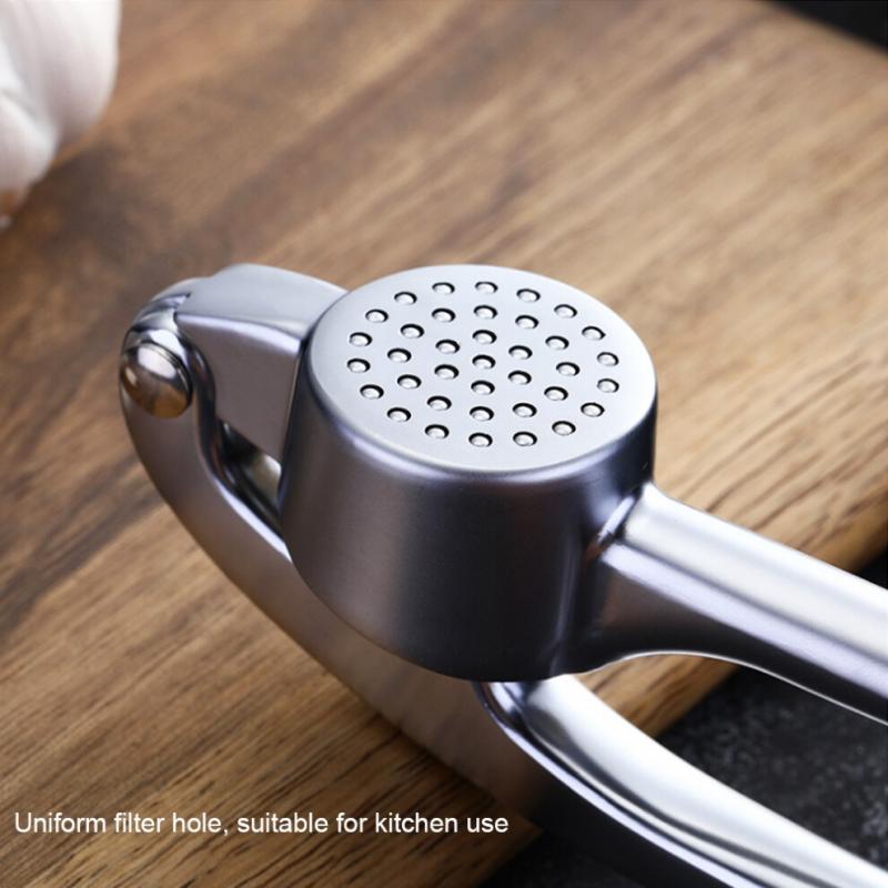 Zinc Alloy 304 Stainless Steel Garlic Press Manual Garlic Crusher Peel Garlic Cloves Mash Garlic Paste Crush Garlic