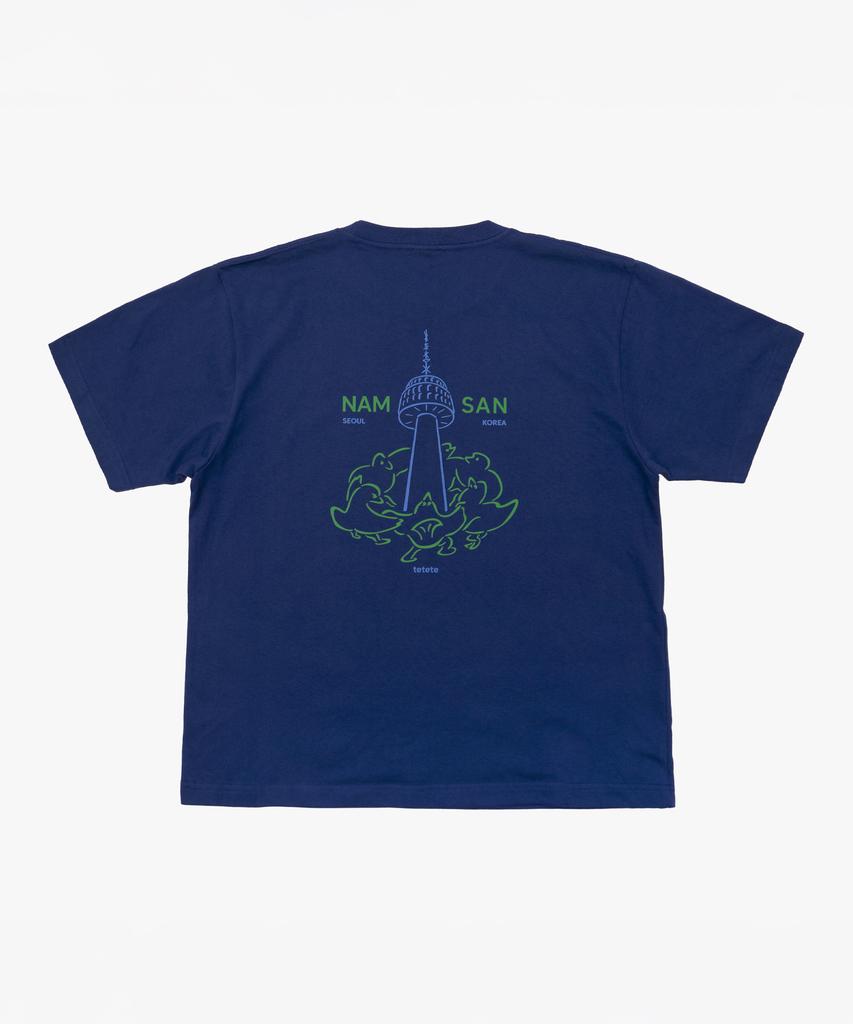 Ttettette Namsan Graphic Short Sleeve T-Shirt (Blue)