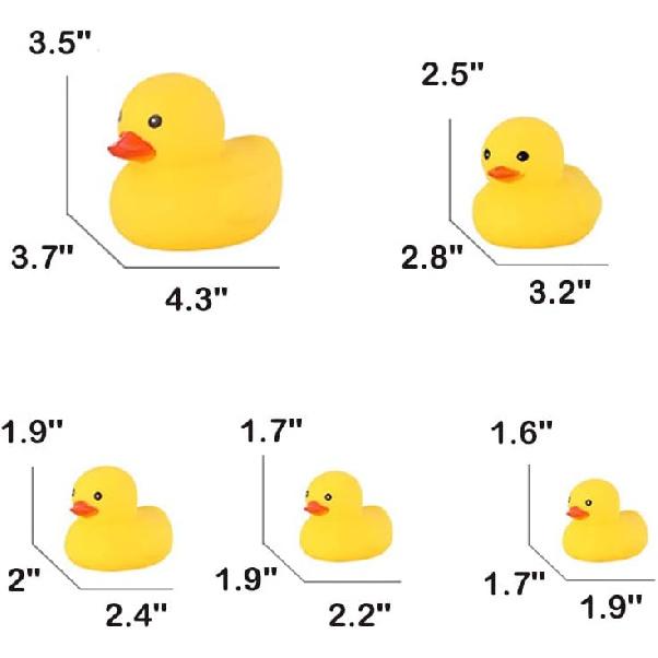 Bath Duck Toys 5 Pcs Rubber Duck Family Squeak Ducks Baby Shower Toy for Toddlers Boys Girls (Yellow Duck Family)