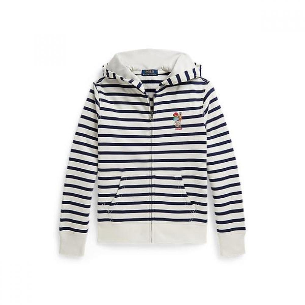 Polo Ralph Lauren Boys 8 18 Polo Bear Stripe Fleece Hoodie S