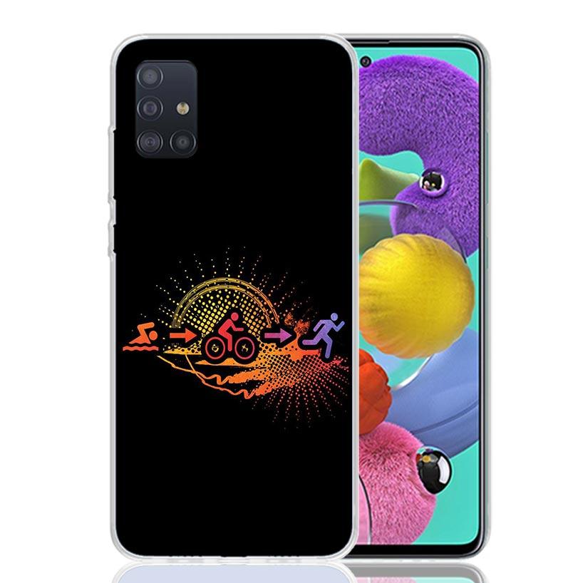 Triathlon Swim Bike Run Phone Case for Samsung Galaxy A52 A51 A50S A12 A22 A32 A72 A10S A30S A31 A71 Note 20 Ultra 10 Plus S10 G