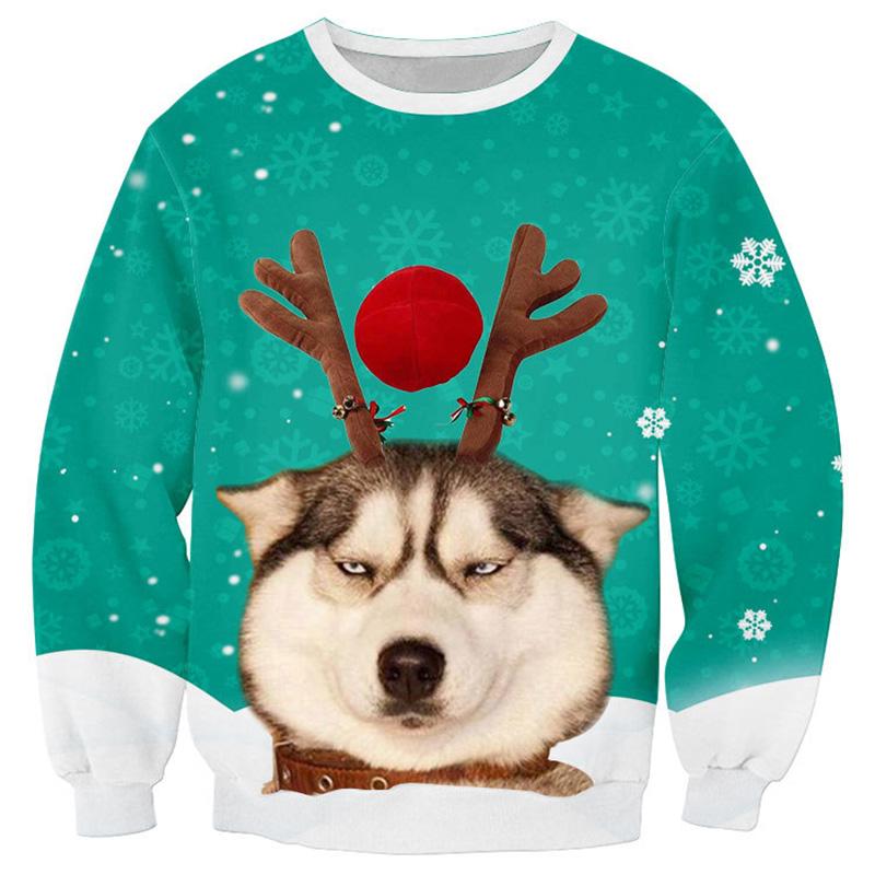 

Mens Womens Ugly Christmas Sweater Funny Dog Xmas Sweatshirt Tops Pullover XL