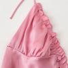 Silk Satin V-neck Backless Spaghetti Strap A-line Dress for Women - New European American Style