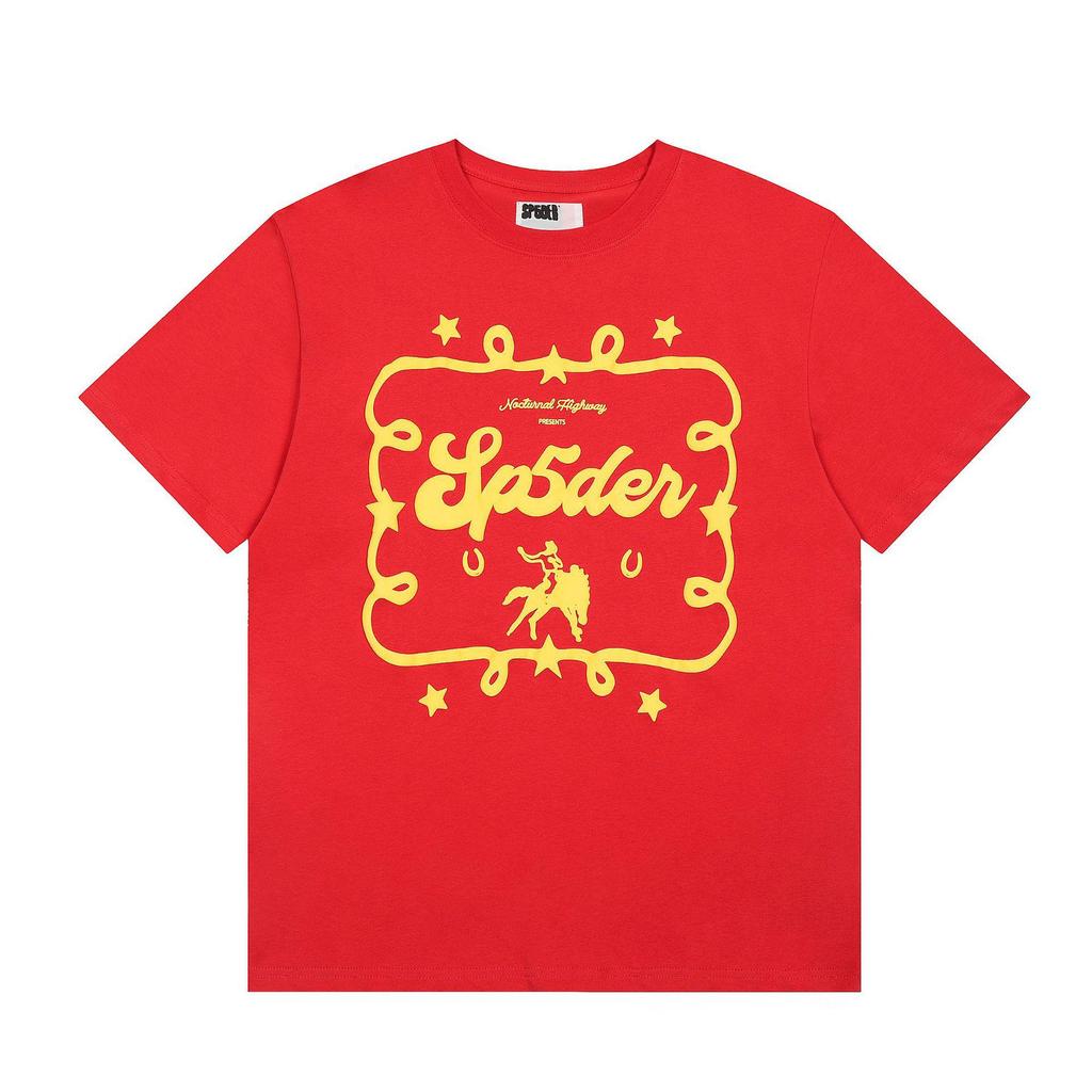 New Trendy Spider Web Print Short Sleeve Men's T-Shirt - Celebrity Style