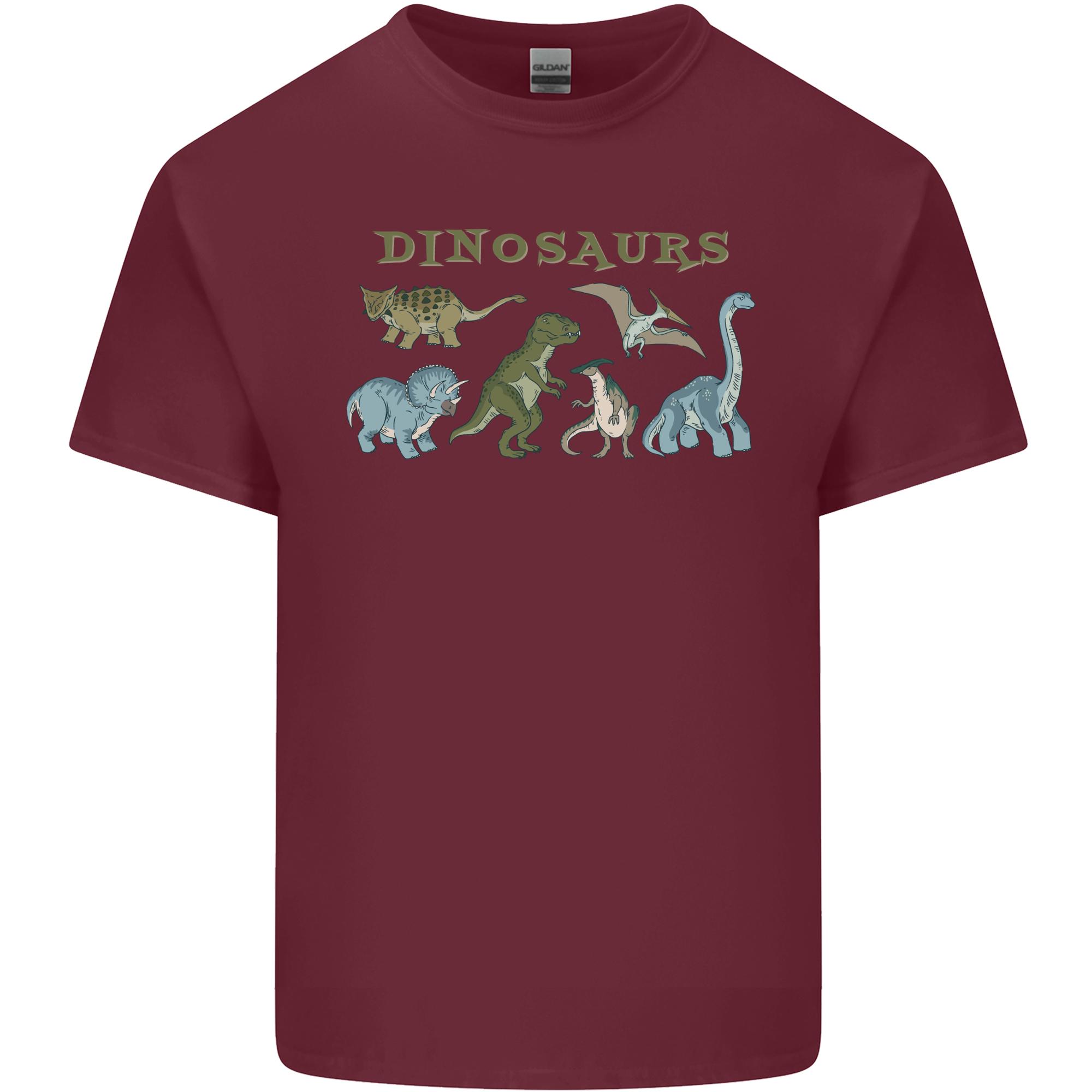 Dinosaurs TRex Triceratops Pteranodon Unisexs Light Cotton TShirt S