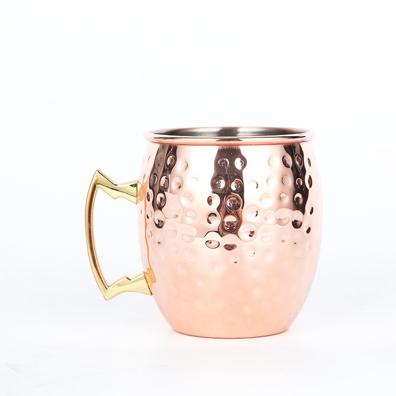 Stainless Steel Wine Cups 500ml Hammered Moscow Mule Mug Moscow Mule Cup Beverage Drinking Cup Beer Mug