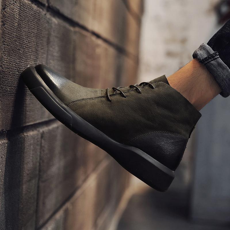 

Чоловічі чоловічі черевики в стилі ретро, ​​однотонні, протиковзкі, 2024, осінні чоловічі повсякденні туфлі, модні та зручні туфлі на гумовій підошві великих розмірів 46 47 47 армія зелений колір