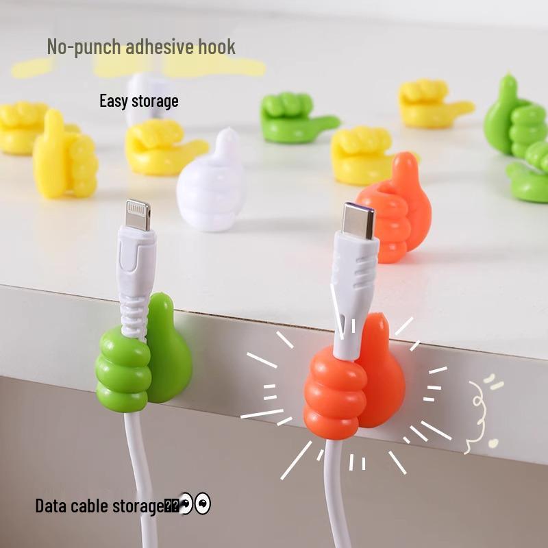 

Набор из 4 креативных самоклеящихся крючков-органайзеров для кабелей — Многофункциональное решение для хранения без сверления Thumb Hook - Green (Set of 4)