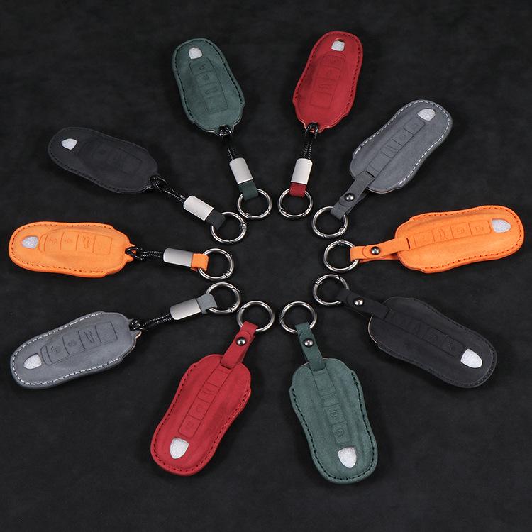 Porsche Key Case Protective Shell for Cayenne, Panamera, Macan, 911, 718 - Full Wrap High-End Buckle.