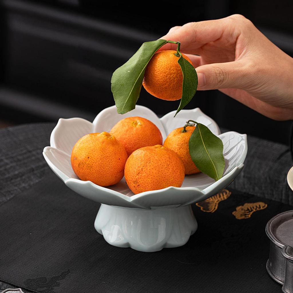 Keramik Obstschale Dessert Süßigkeiten Präsentationsschale Buffet Abtropfen Lotus Snack mit Ablauf für