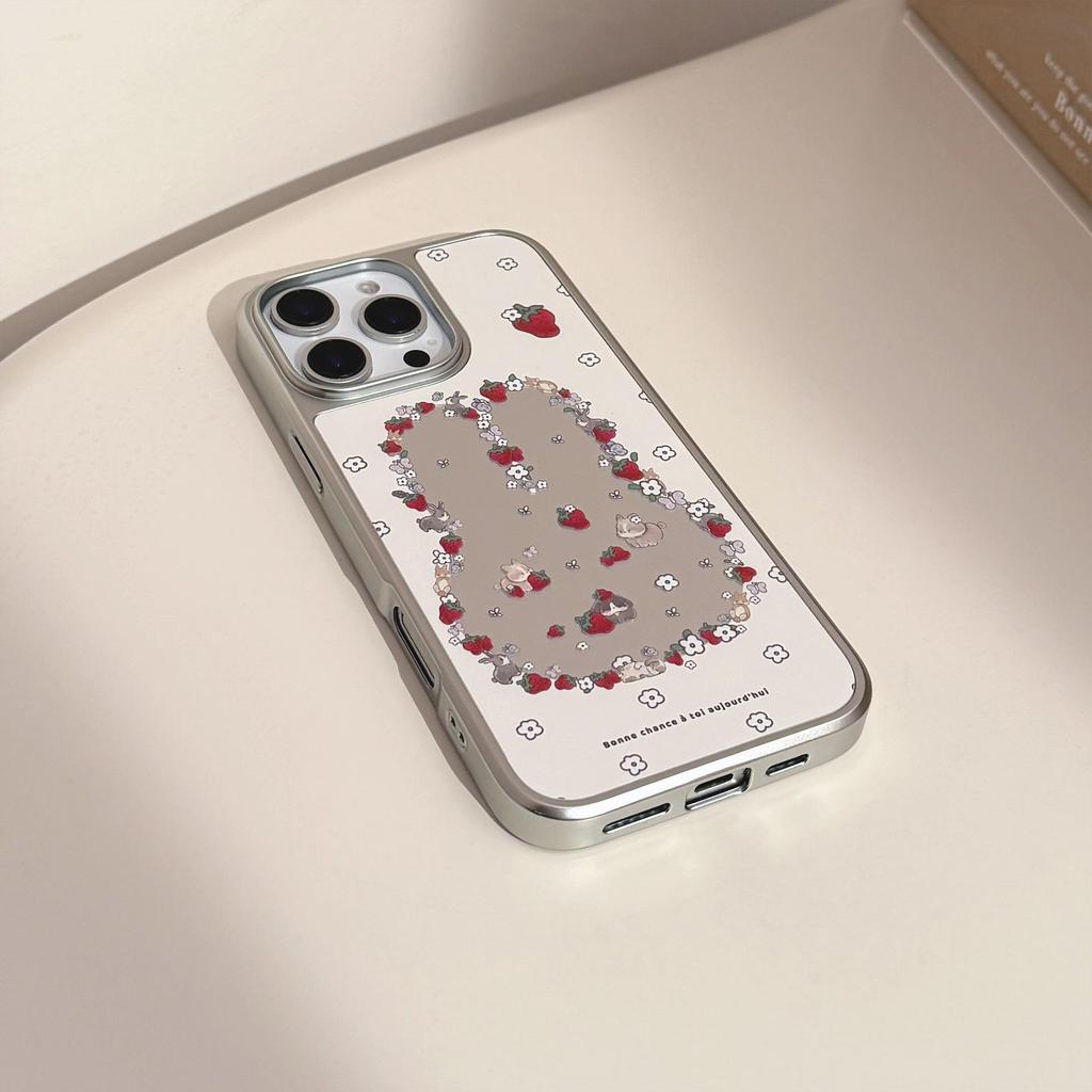 Strawberry Bunny Case for iPhone 13 iPhone 15 iPhone 16