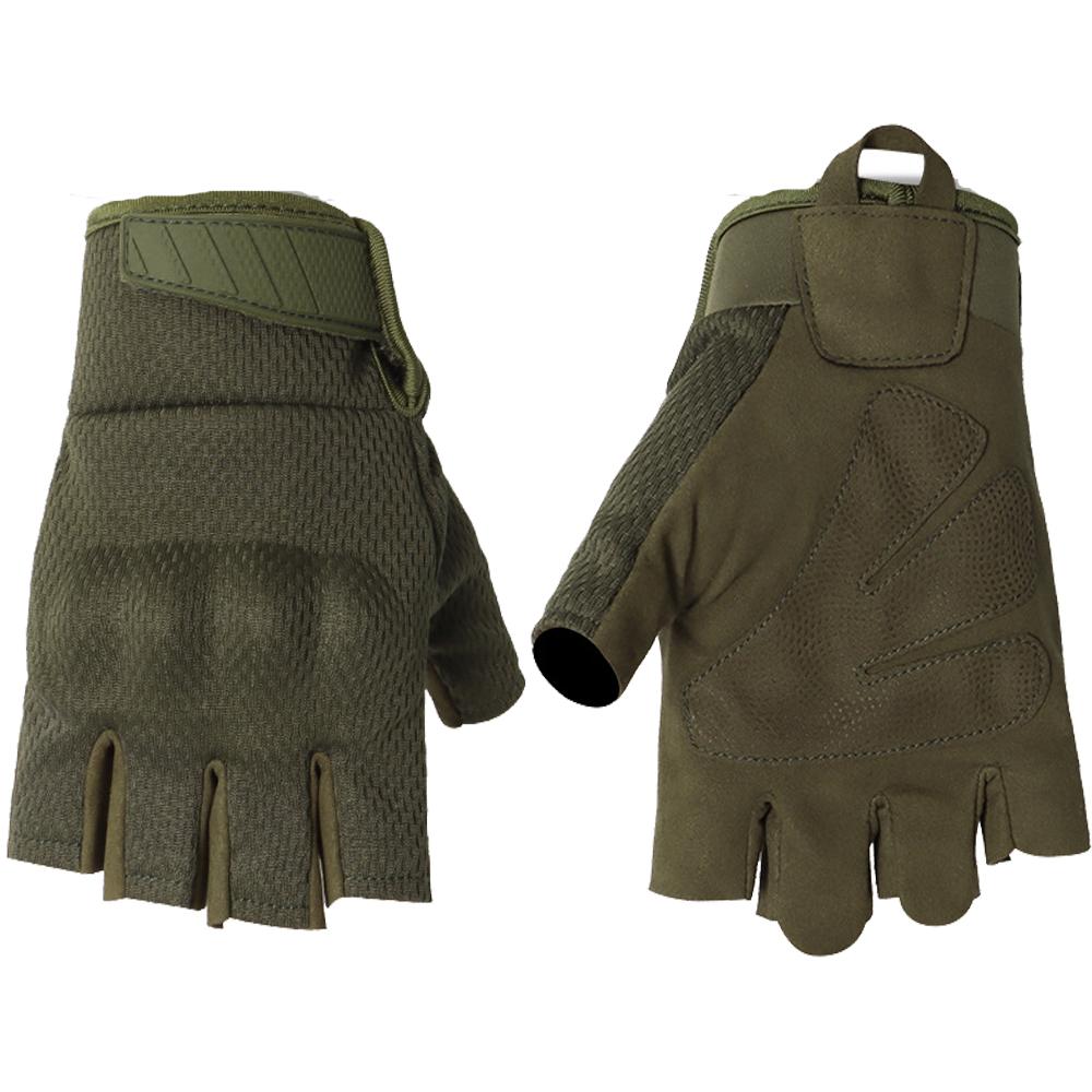 Gants Demi-Doigts Sports d'Extérieur Vélo Randonnée Camping Escalade Chasse Paintball Combat Travail Vélo Équipement Antidérapant XL
