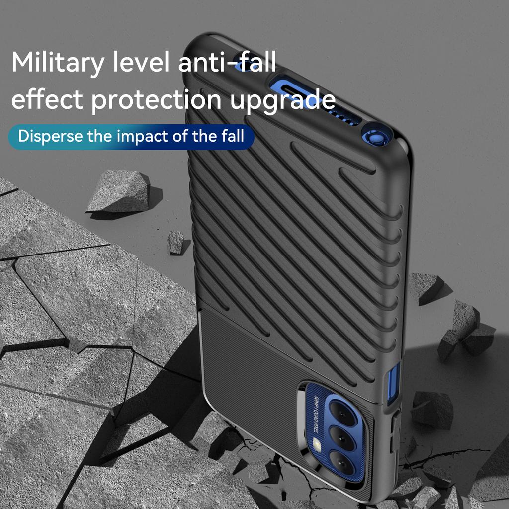 For Motorola Moto G Stylus 5G (2022) Thunder Series Thickened TPU Phone Case Twill Texture Anti-Slip Phone Cover