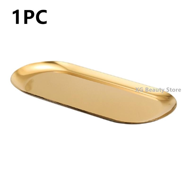 1/2/5PCS Gold Stainless Steel Nail Art Equipment Plate Doctor Surgical Dental Tray Jewelry Necklace Ring Storage Cosmetic Box