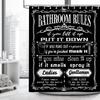 Funny Quotes Shower Curtains Cool Black and White Bathroom Rules Fun Modern Bathroom Curtain Polyester Waterproof Bathroom