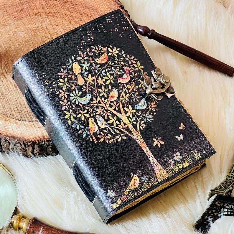 Большой кожаный журнал-гримуар: Древо Жизни Книга Теней 7 x 5 inch