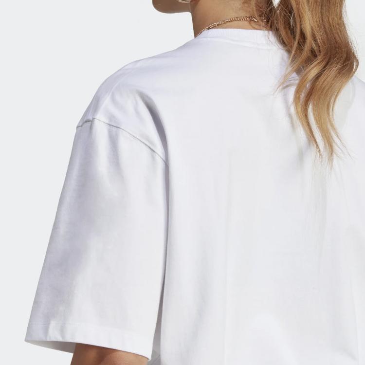 Adidas Originals Adicolor Essentials Loose Fit Crew Neck T-Shirt With Plain Logo Women Tops White IA6461