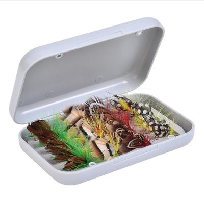 20-teiliges Fliegenfischer-Fliegen-Köder-Set, 4 Farben, schmetterlingsartige Forellenbarsche, schwimmende Angelköder mit Fliegenetui