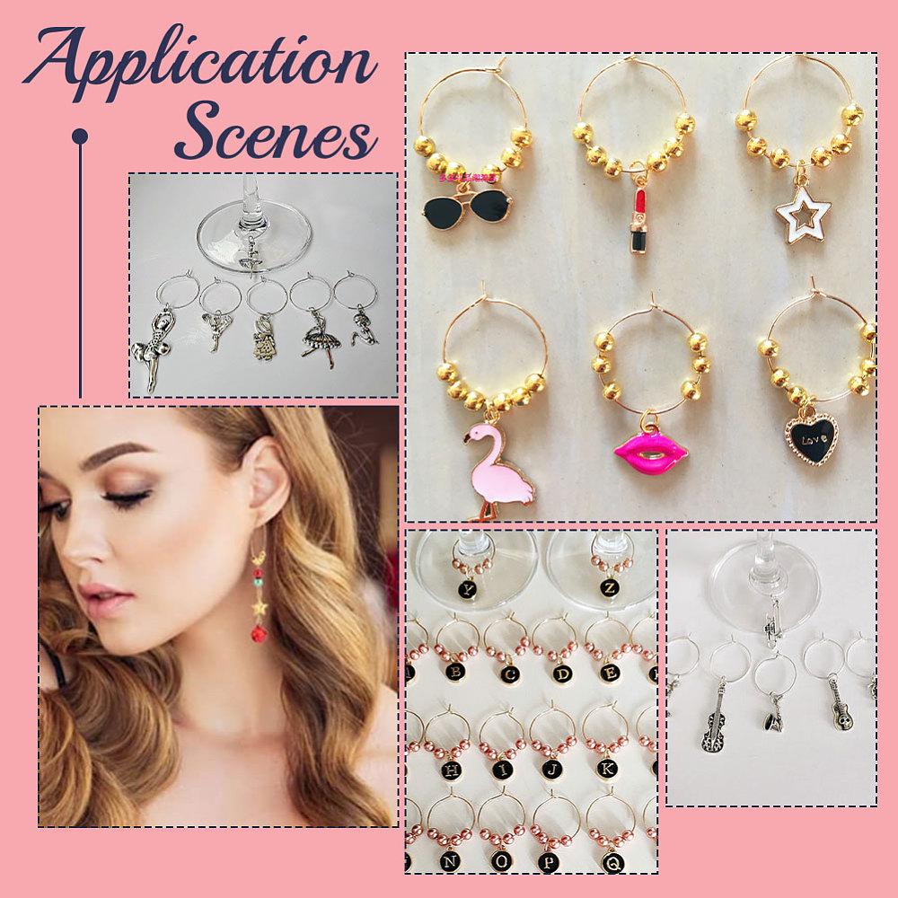 120Pcs 2 Color 316 Surgical Stainless Steel Hoop Earring Findings Wine Glass Charms Rings with 240Pcs 304 Stainless Steel Jump Rings