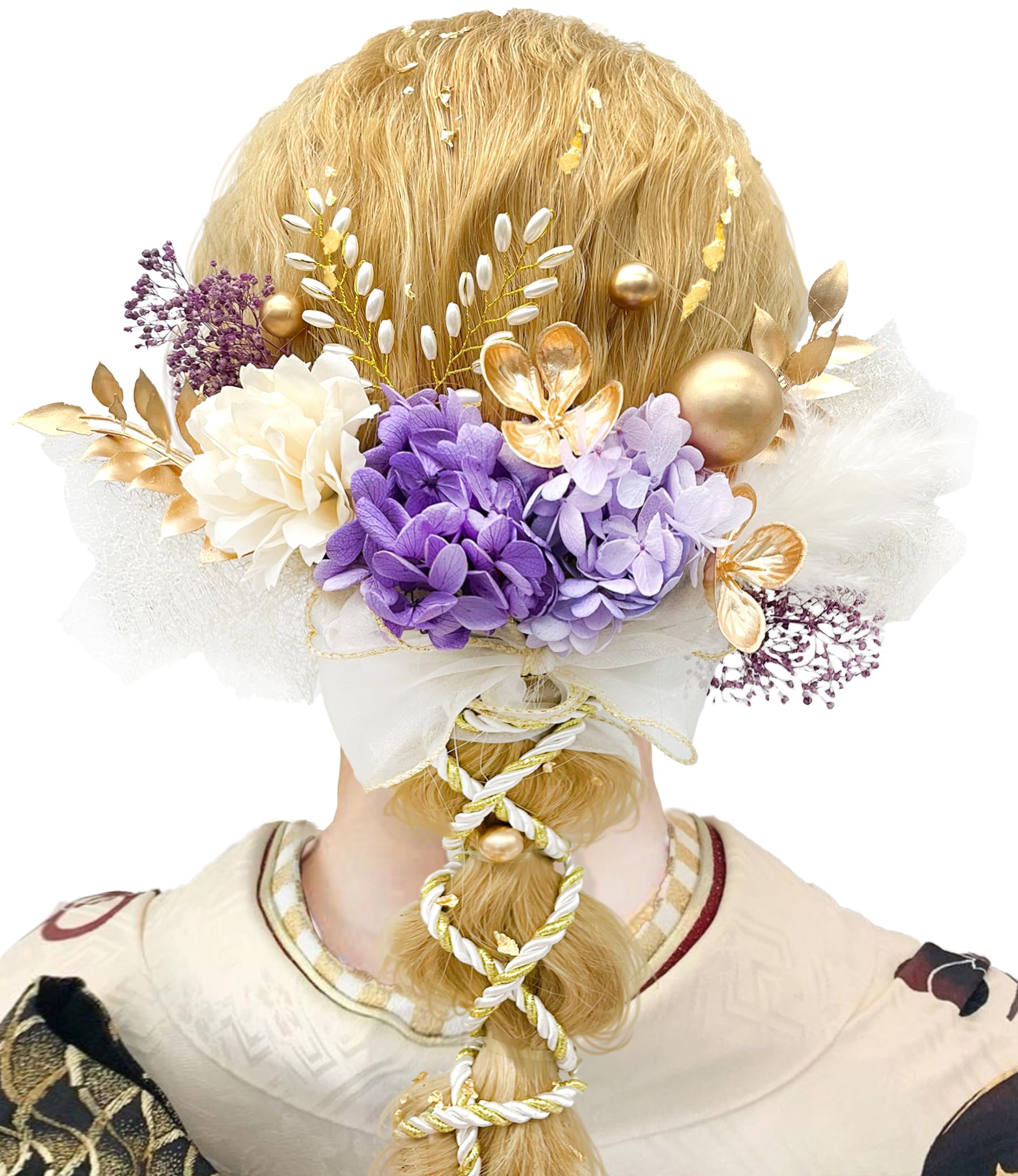 

JZOON Волосы 8 цветов Искусственная Сушеная Японская Сеть Золотая Поталь Поставляется со Специальным Украшением A2701, В наличии, Церемония Совершеннолетия, Цветы, фиолетовый