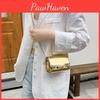 Trendy Street Style Women's Link Chain Small Square Bag Medium Size Handbag Pu Material