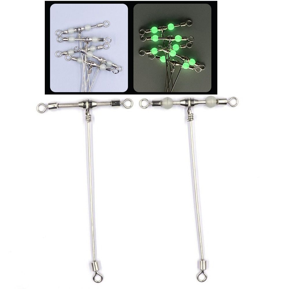 Cross-Line Luminous Beads Saltwater Fishing Barrel Swivel Lure Connector Lure Fishing