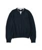 WMC Layered Henley Neck Knit_Navy