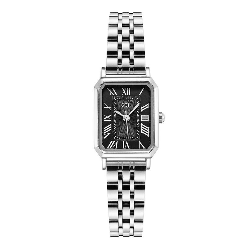 French Style Women S Watch Simple Retro Square Stainless Steel Watch Quartz Steel Belt Women S Watch