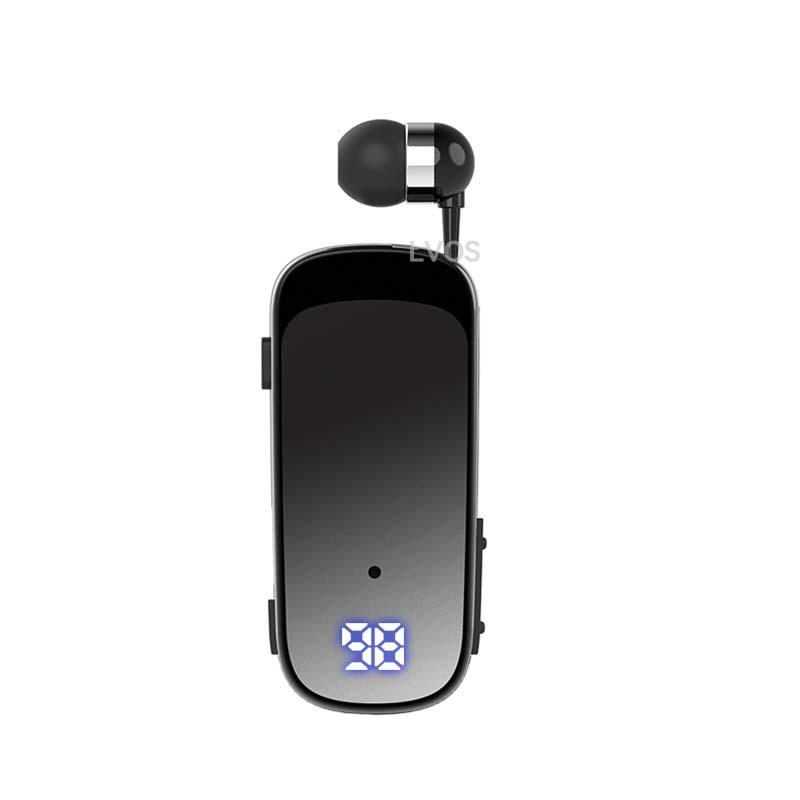 Bluetooth Wired Headset with Ultra-Long Battery, Single Ear, In-Ear Design, Vibration Alert, and Retractable for Business Calls.