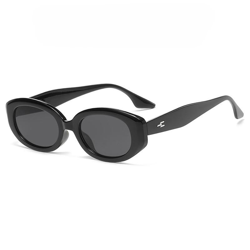 Retro small frame sunglasses personalized oval frame sunglasses street shot thin high-end sunglasses
