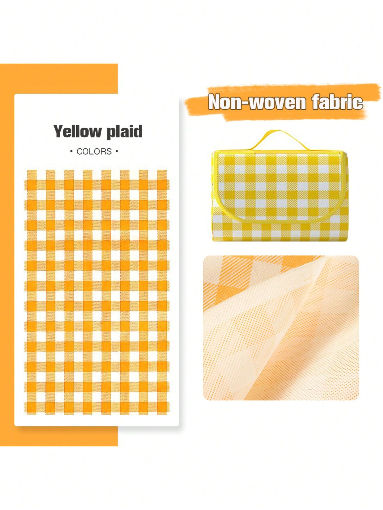 

Foldable Picnic Mat Portable Sand Beach Mats Non-woven fabric Thicken Tent Camping Blanket Pad Moisture-proof Outdoor Picnic Mat S жовтий