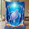 Underwater Fantasy Turtle Theme blanket Lightweight Warm Flannel Blanket Decorative Throw Blanket for Home Decoration