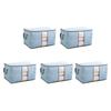5Pcs Clothing Folding Storage Bag Dustproof Quilt Organizer Non Woven Fabric Large Size Blue